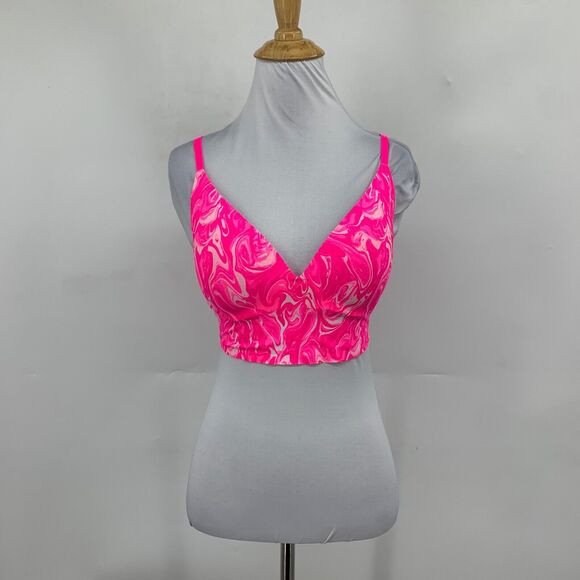 Pink Victorias Secret Bra Womens M Medium Pink Plunge Wireless Push Up Bralette - Picture 2 of 15